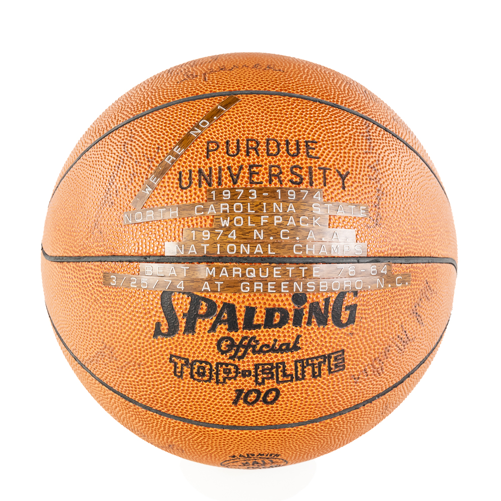 73-74 NCAA NC State Natl Champ Autographed Ball