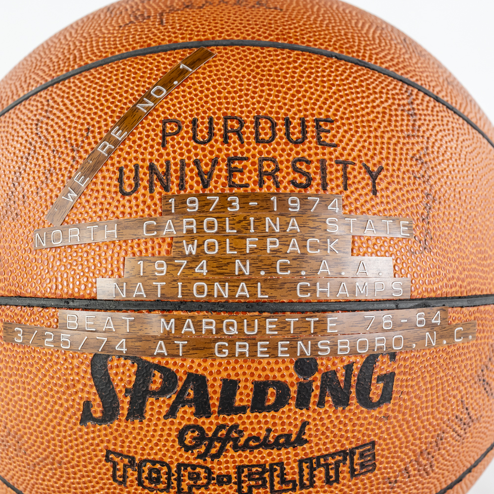 73-74 NCAA NC State Natl Champ Autographed Ball