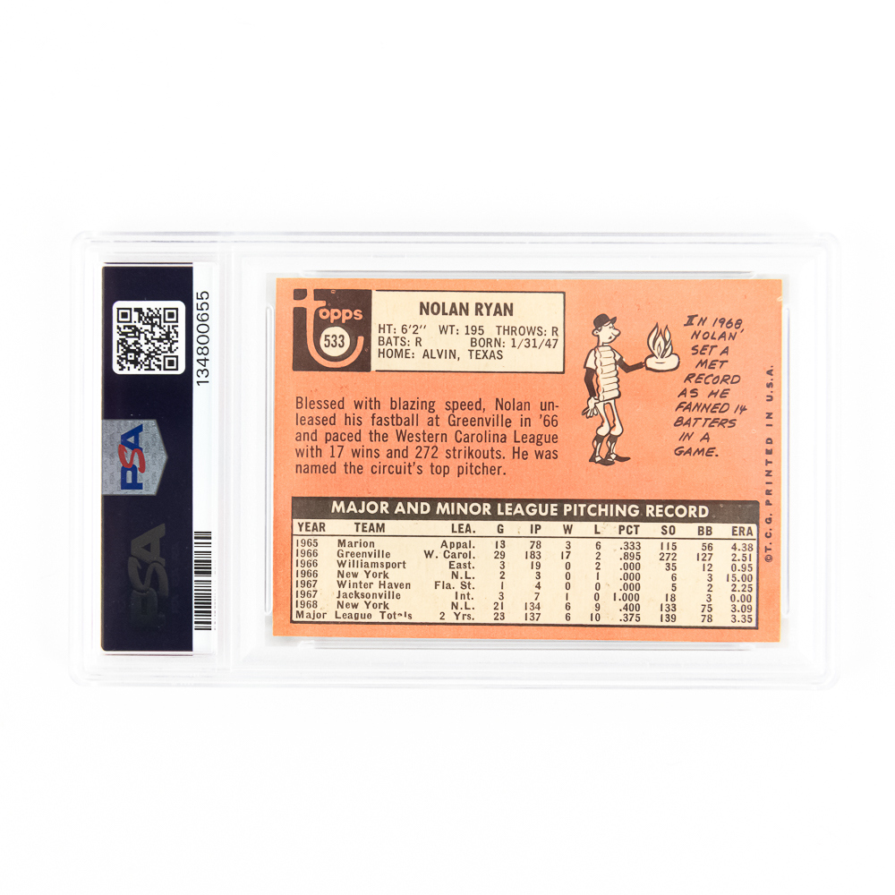 1969 Topps #533 Nolan Ryan 2nd Year PSA 6