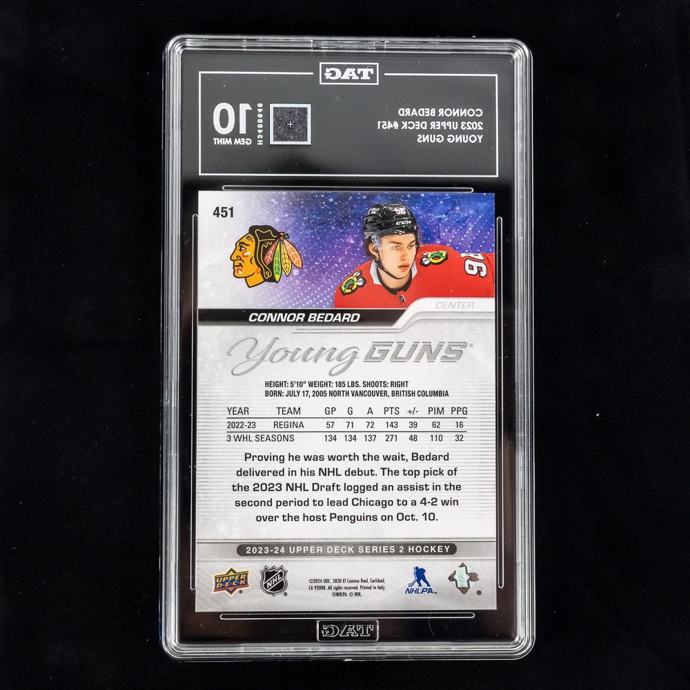 2003 Connor Bedard Upper Deck #451 YG RC TAG GM 10