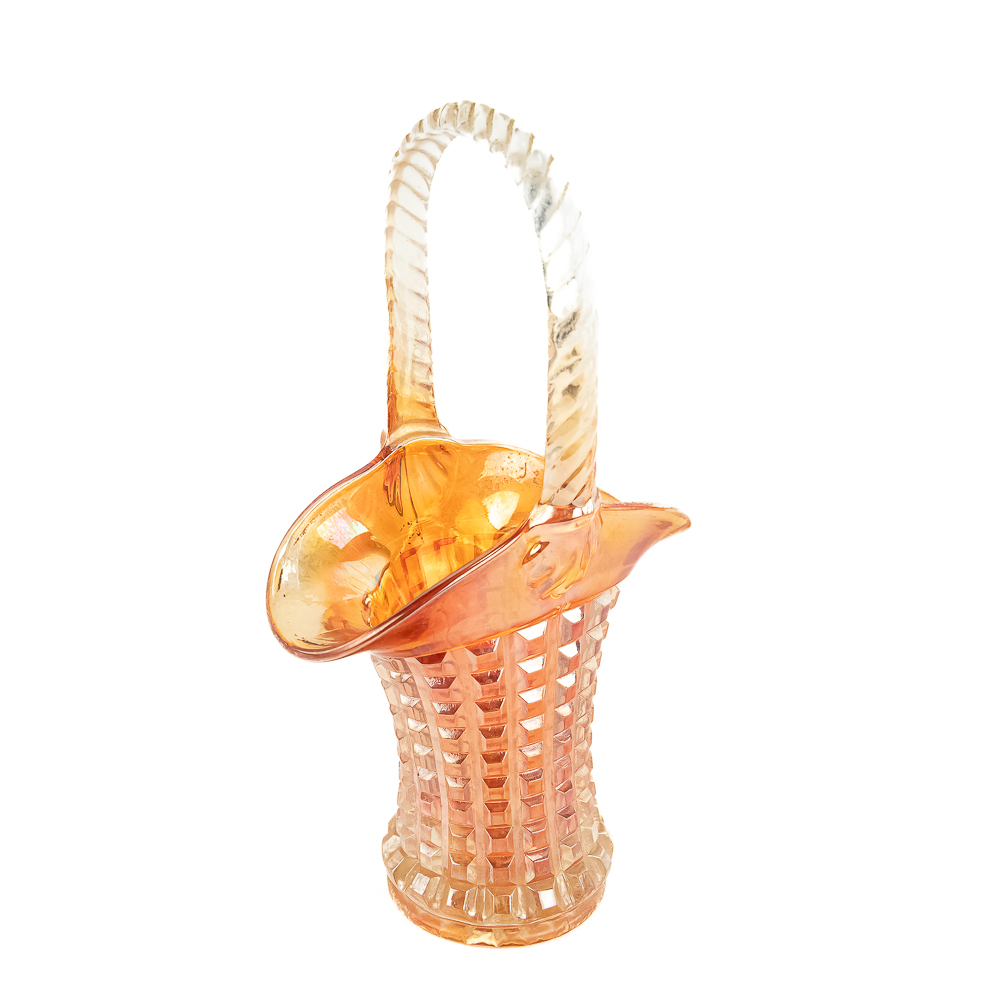 Carnival Glass: Baskets & Hat 4-Pc Lot