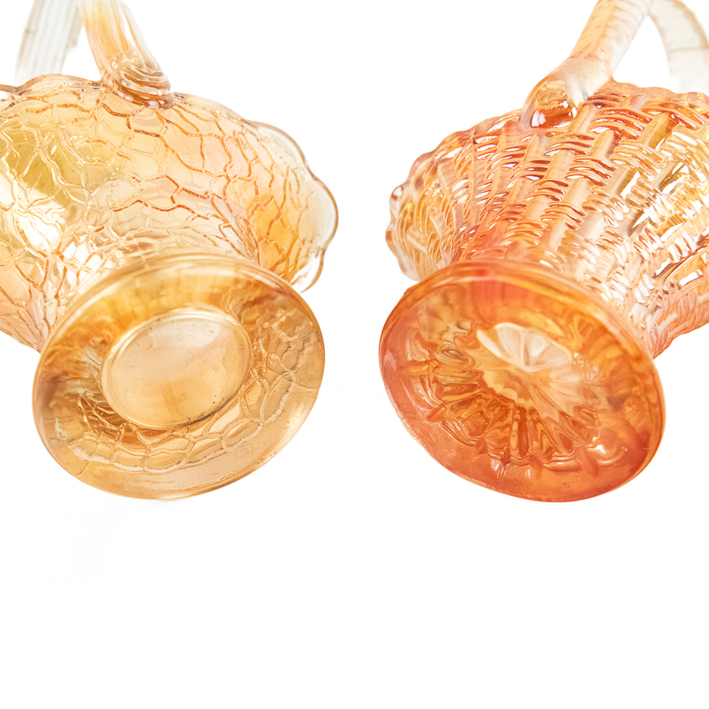 Carnival Glass: Baskets & Hat 4-Pc Lot