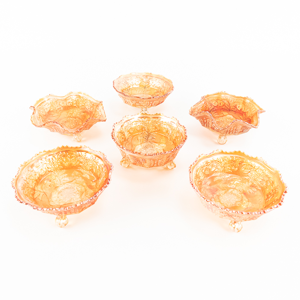 Carnival Glass: Fenton Panther 6-Pc