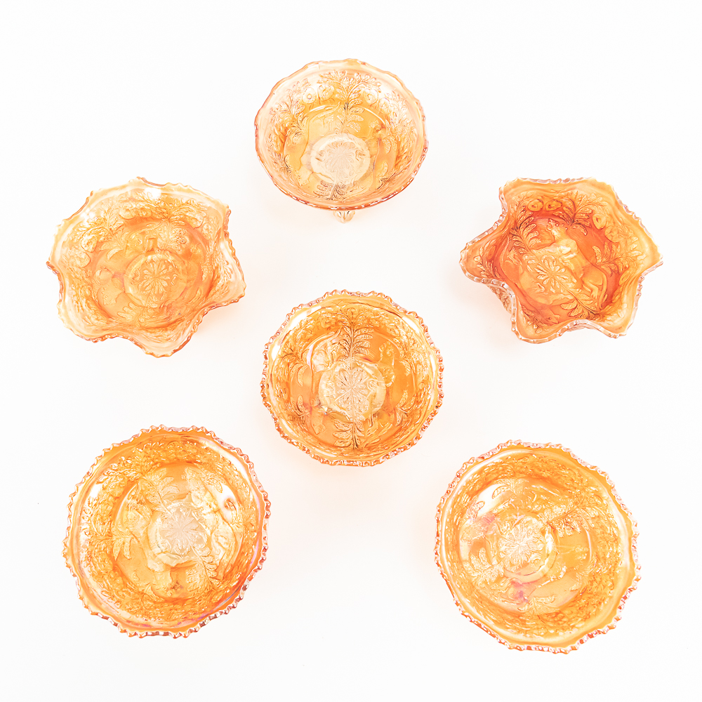 Carnival Glass: Fenton Panther 6-Pc