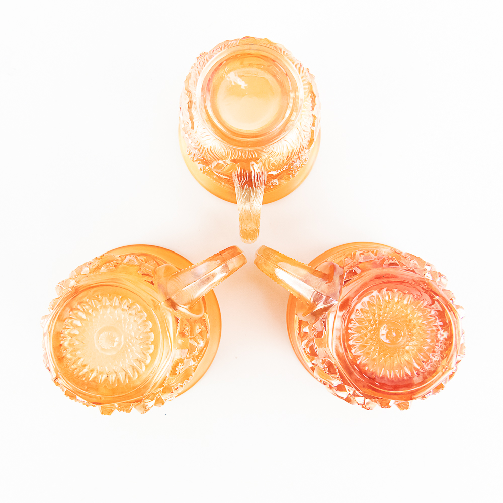 Carnival Glass: N'wood Punch Cups 3-Pc