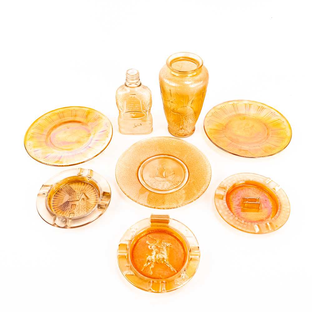 Carnival Glass: Assortment 8-Pc Lot