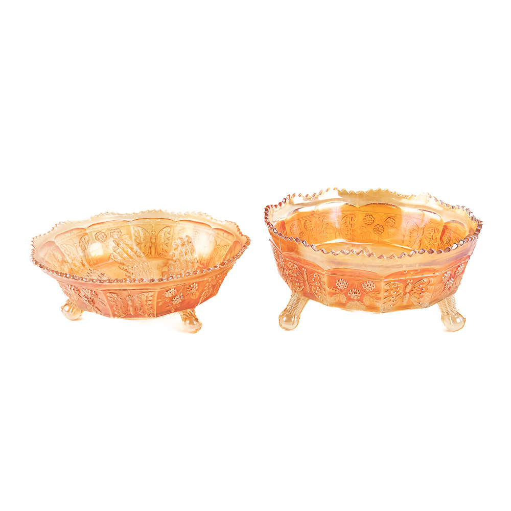 Carnival Glass: Fenton Bowls 2-Pc Lot