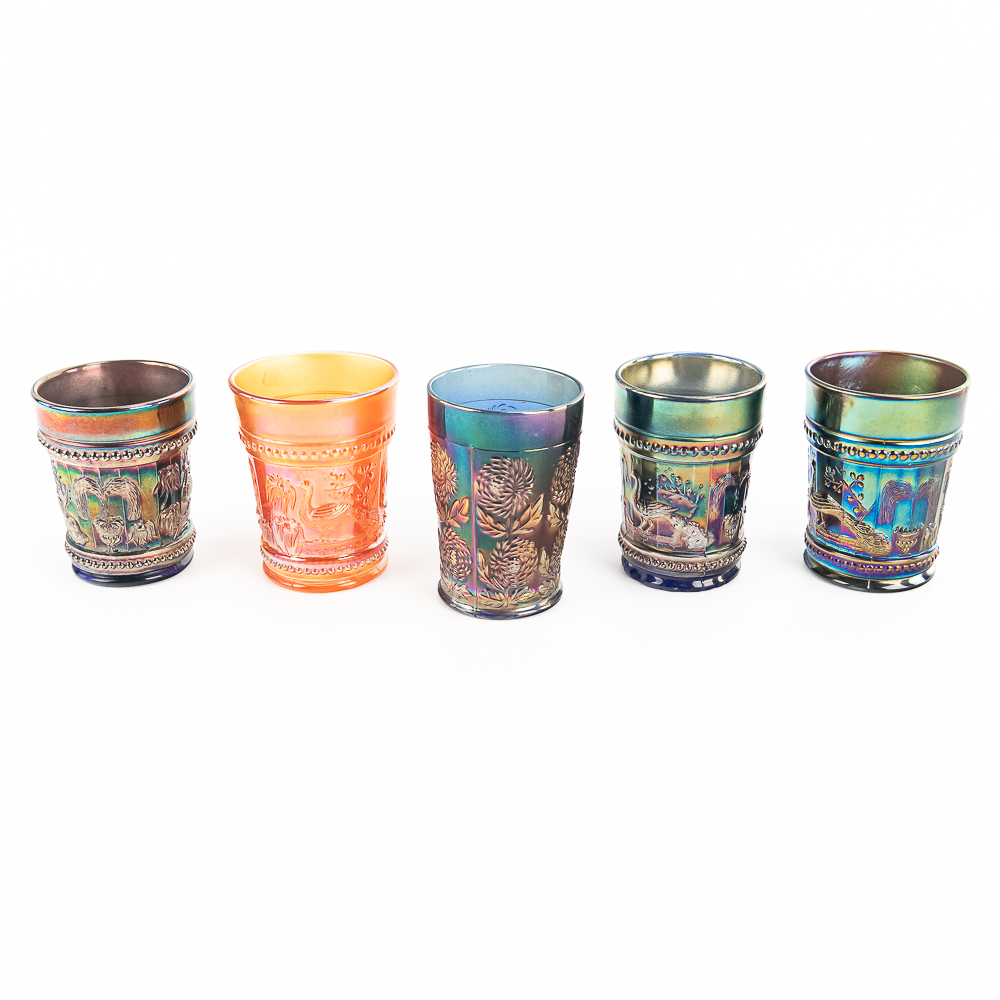 Carnival Glass: Tumblers 5-Pc Lot