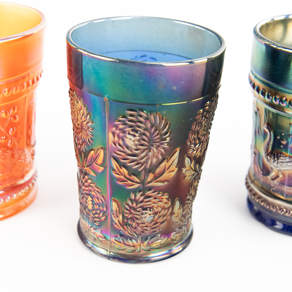 Carnival Glass: Tumblers 5-Pc Lot