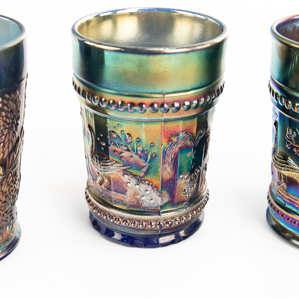 Carnival Glass: Tumblers 5-Pc Lot