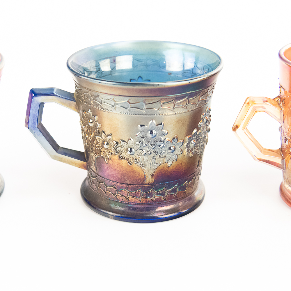 Carnival Glass: Fenton Mugs 3-Pc Lot