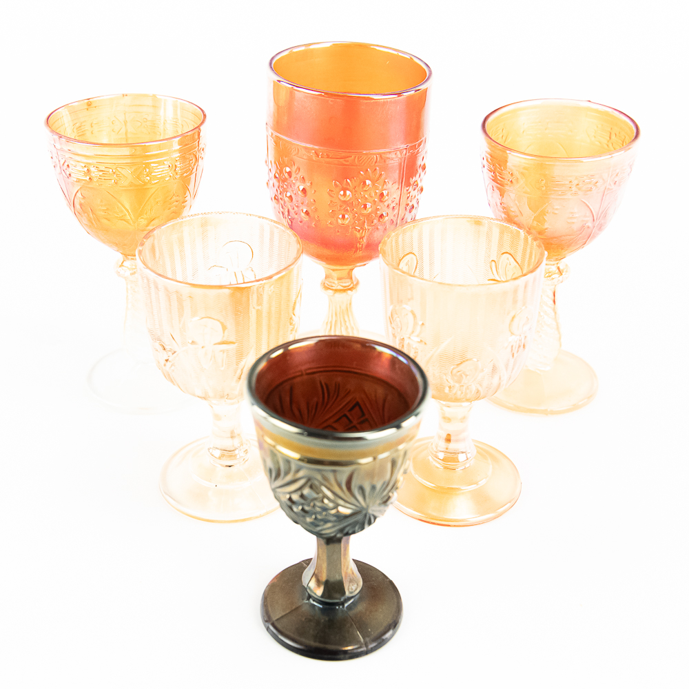 Carnival Glass: Drinkware 6-Pc Lot