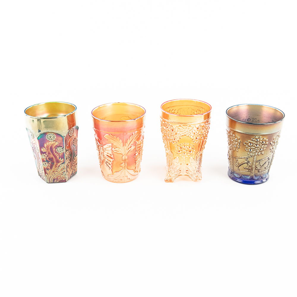 Carnival Glass: Fenton Tumblers 4-Pc