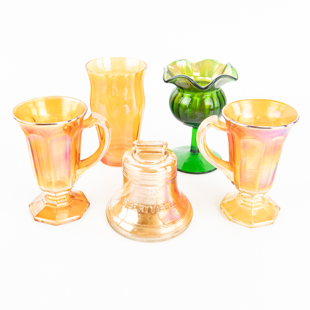 Carnival Glass Mixed Assortment: 5-Pc