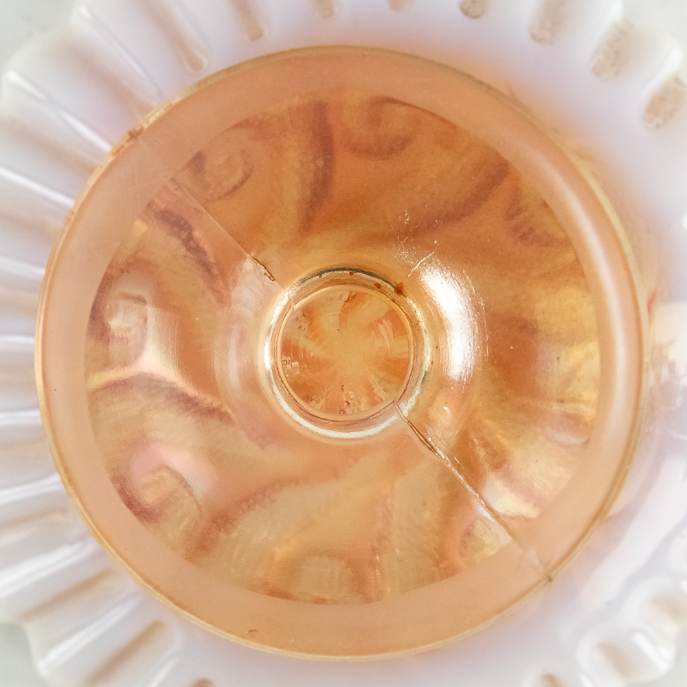 Carnival Glass Dugan Question Marks: 2-Pc Lot