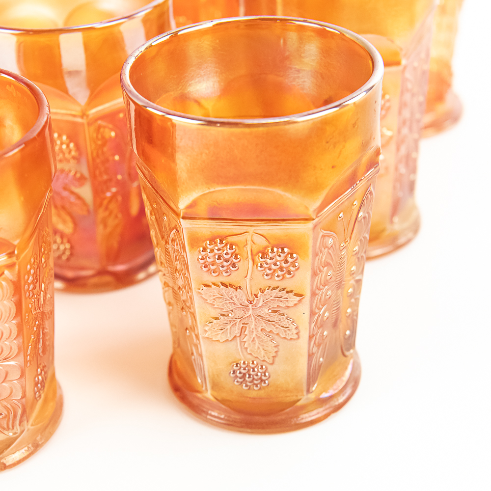 Carnival Glass: Fenton Tumblers 9-Pc