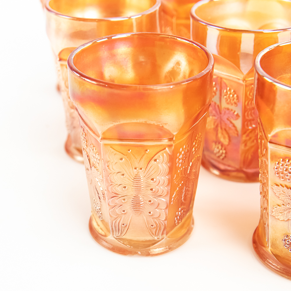 Carnival Glass: Fenton Tumblers 9-Pc