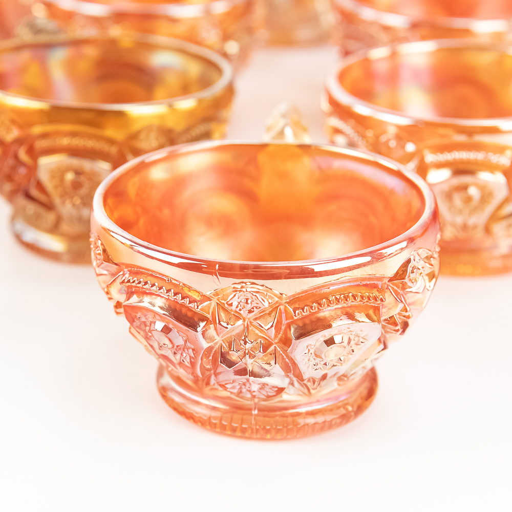 Carnival Glass: Imperial Fashion 12pc Punch Set