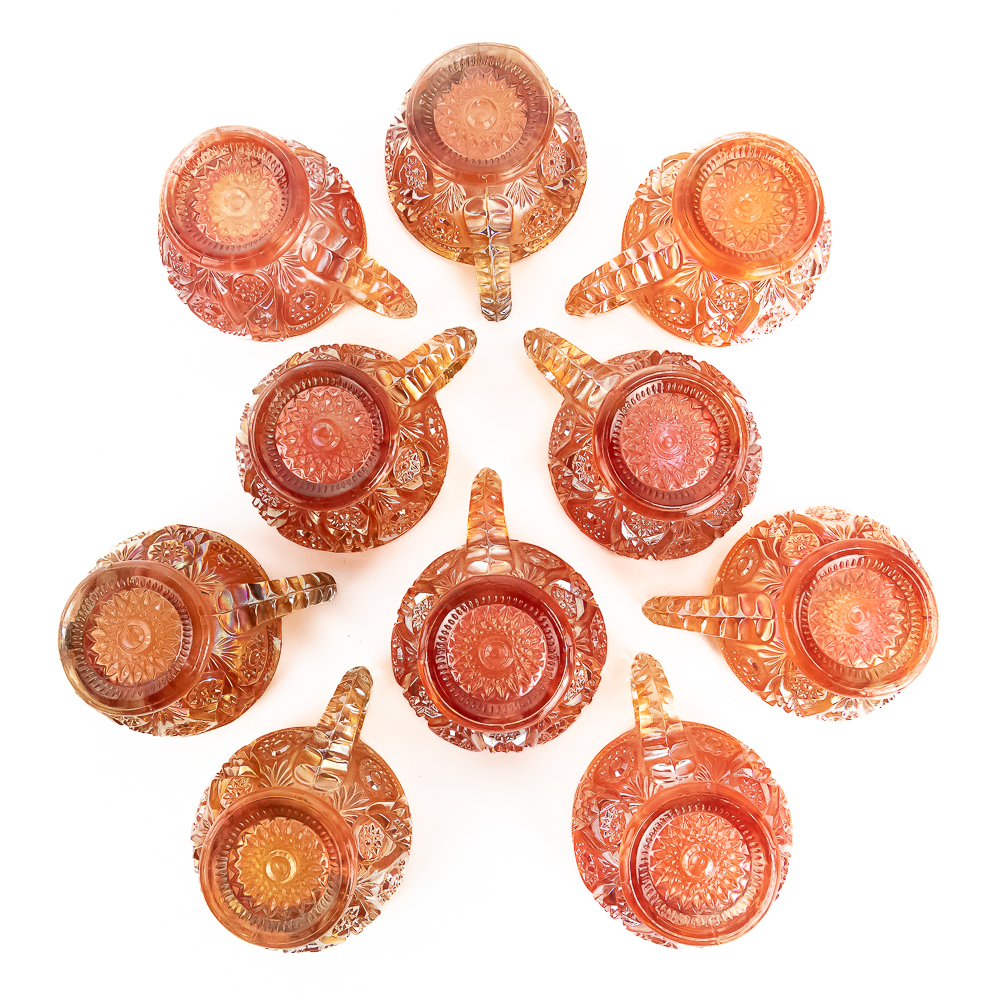 Carnival Glass: Imperial Fashion 12pc Punch Set