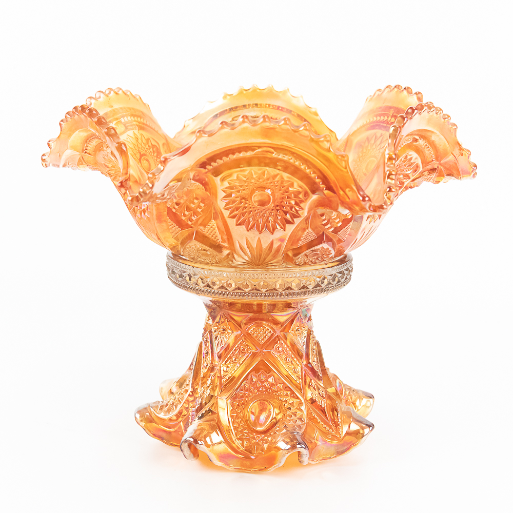 Carnival Glass: Imperial Fashion 12pc Punch Set
