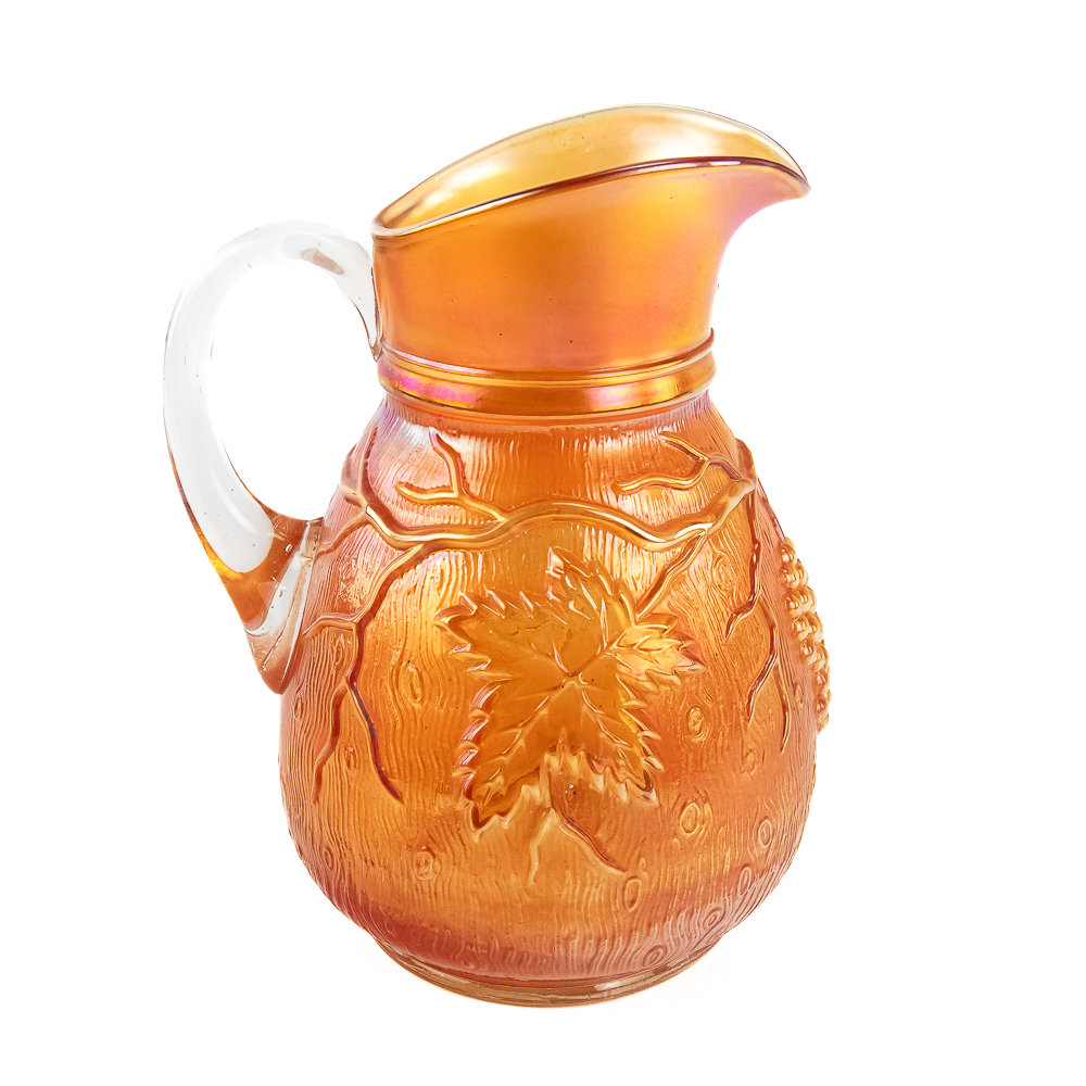Carnival Glass: Dugan Vineland 8pc Water Set