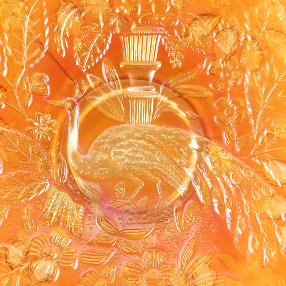 Carnival Glass Fenton Peacock & Urn Plate