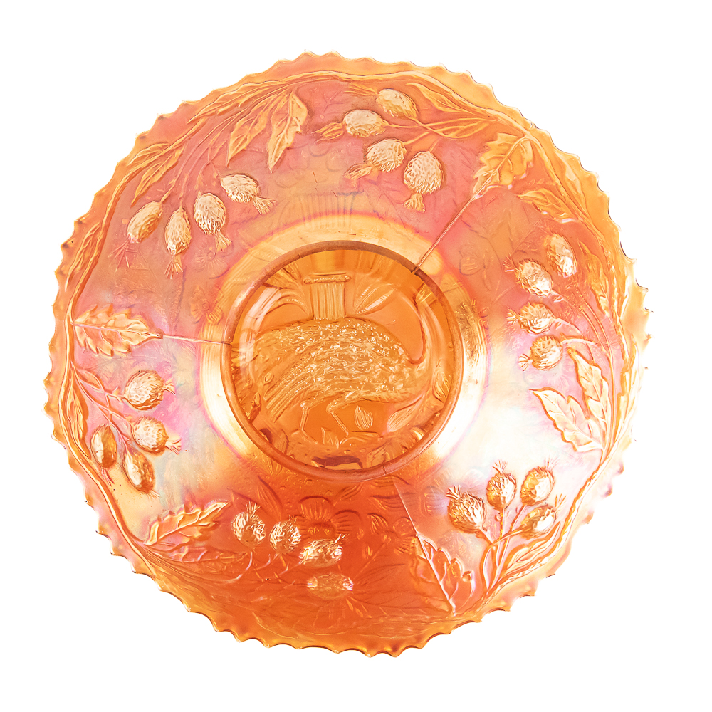 Carnival Glass Fenton Peacock & Urn Plate