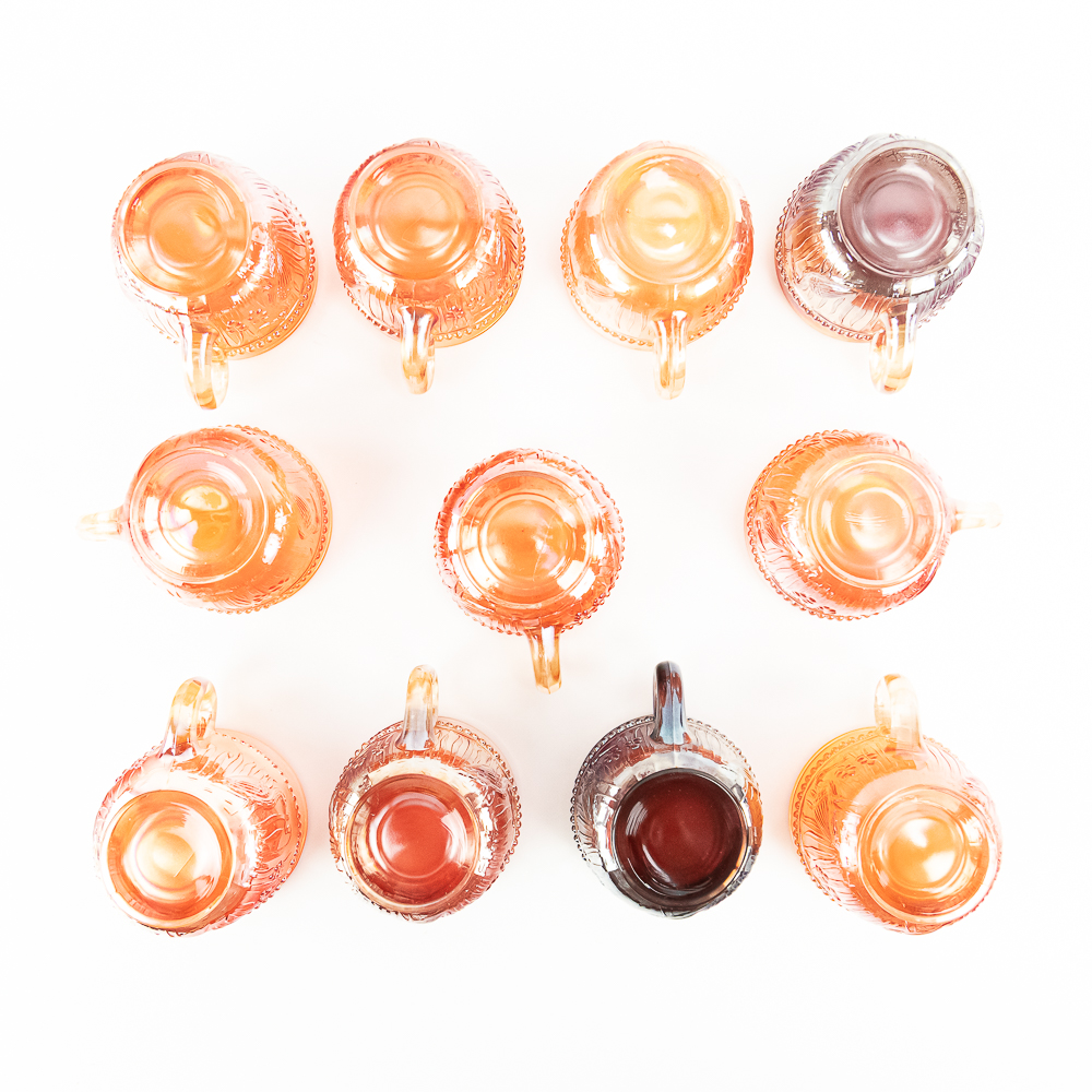 Carnival Glass: Diamond Cups 11-Pc Lot