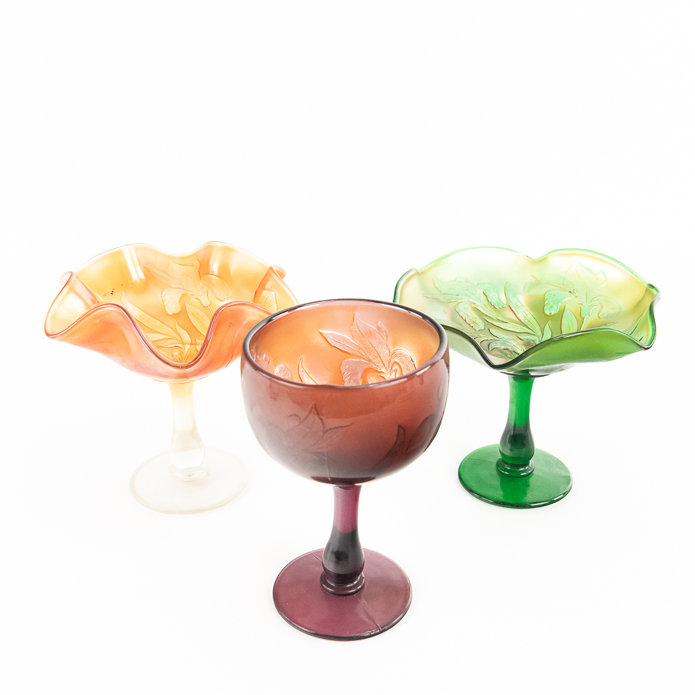 Carnival Glass: Diamond Cups 11-Pc Lot