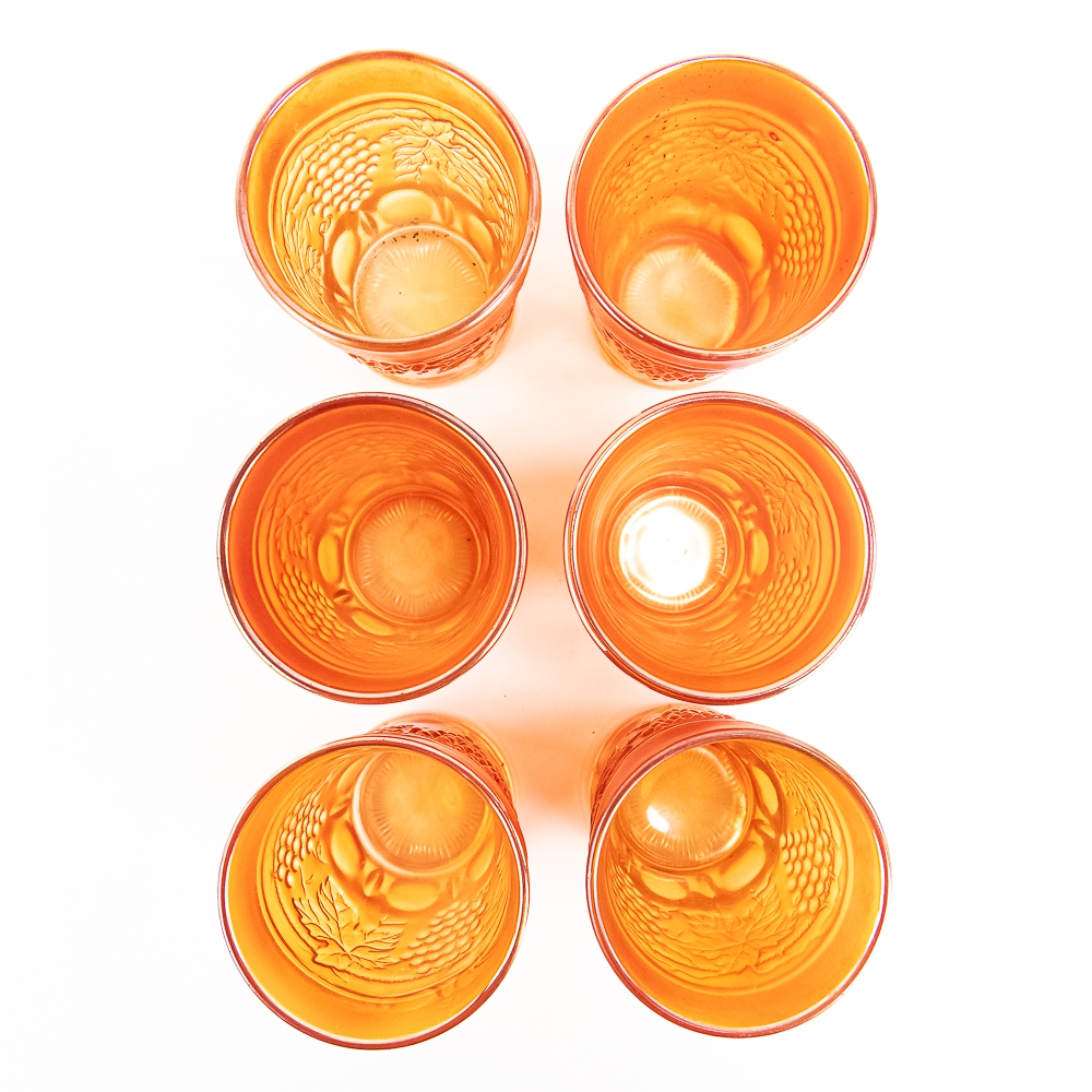 Carnival Glass: N'wood Grape Set 7-Pc