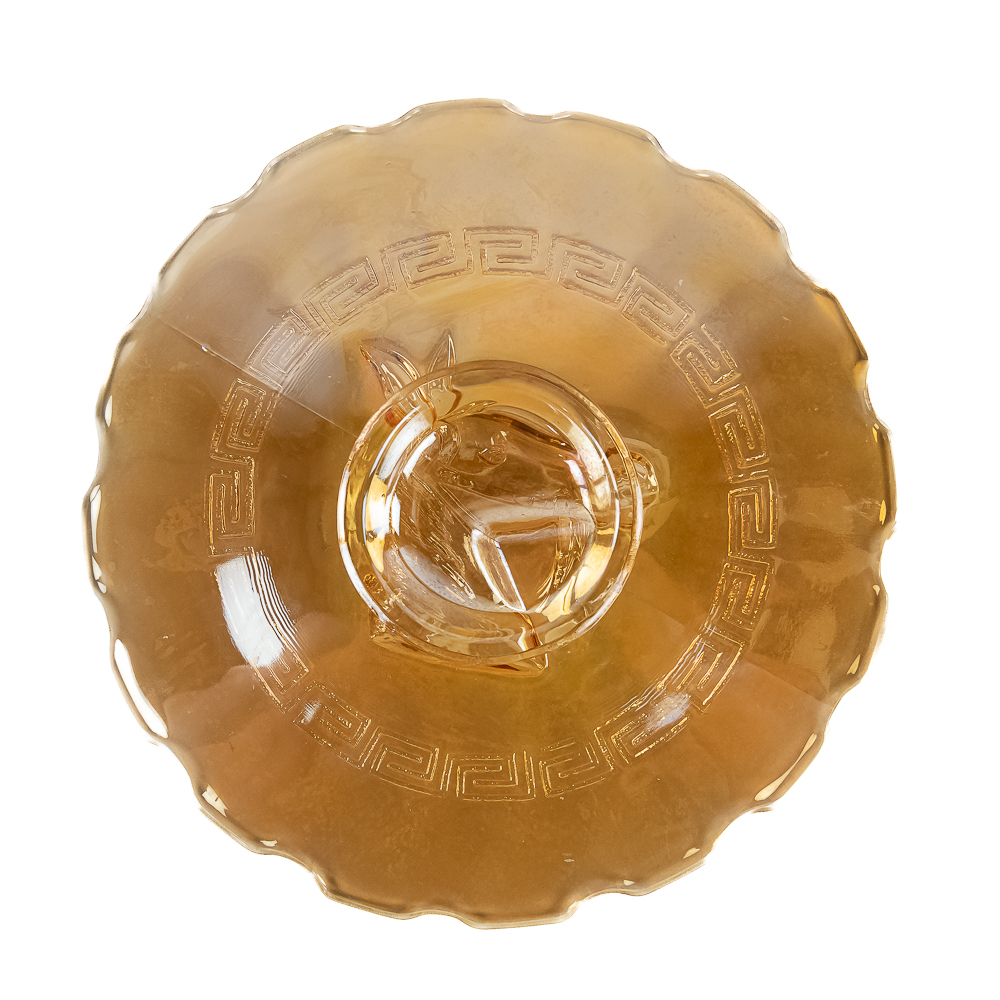Carnival Glass Pony Bowl & Plate: 2-Pc Lot