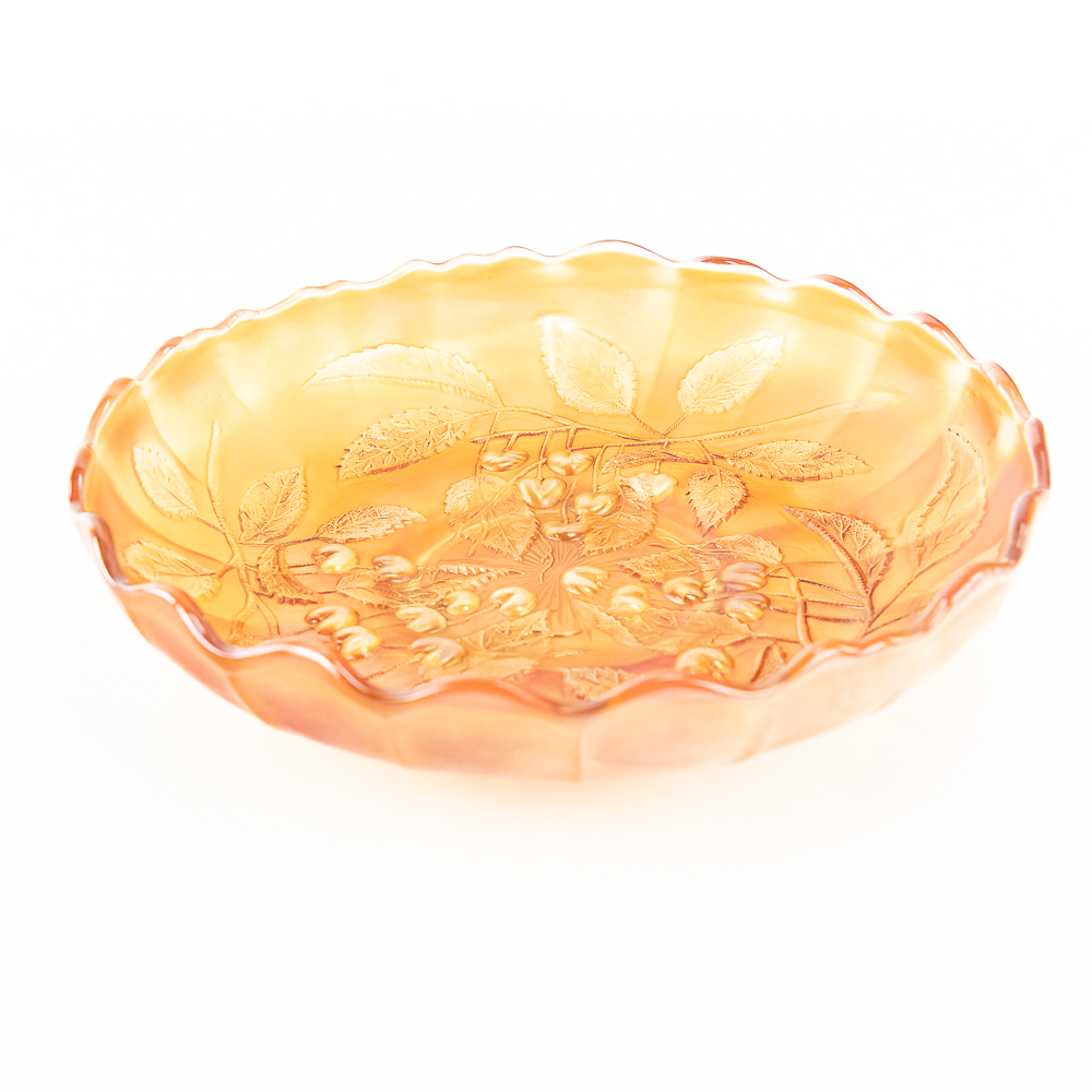 Carnival Glass: Millersburg Hanging Cherries Bowl