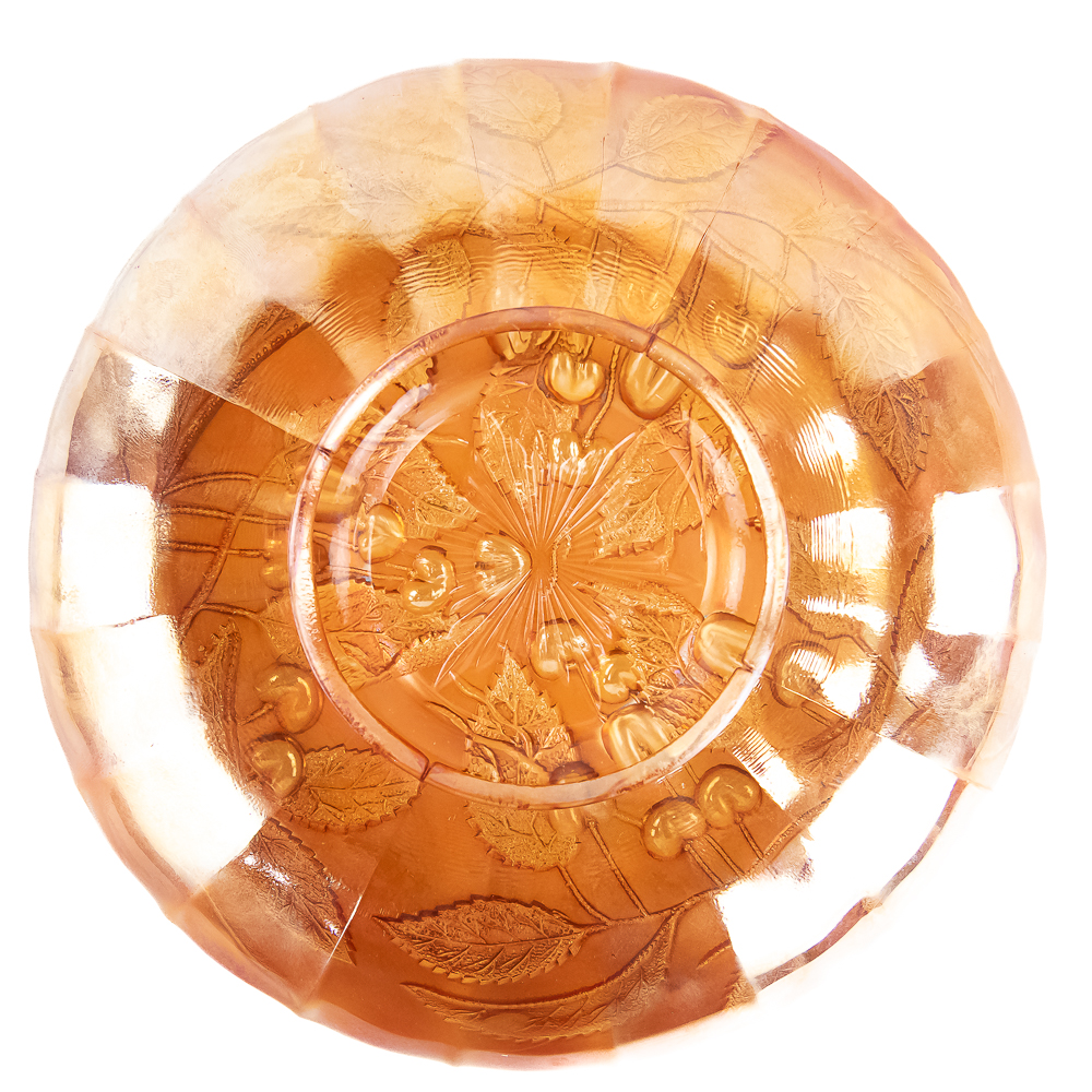 Carnival Glass: Millersburg Hanging Cherries Bowl