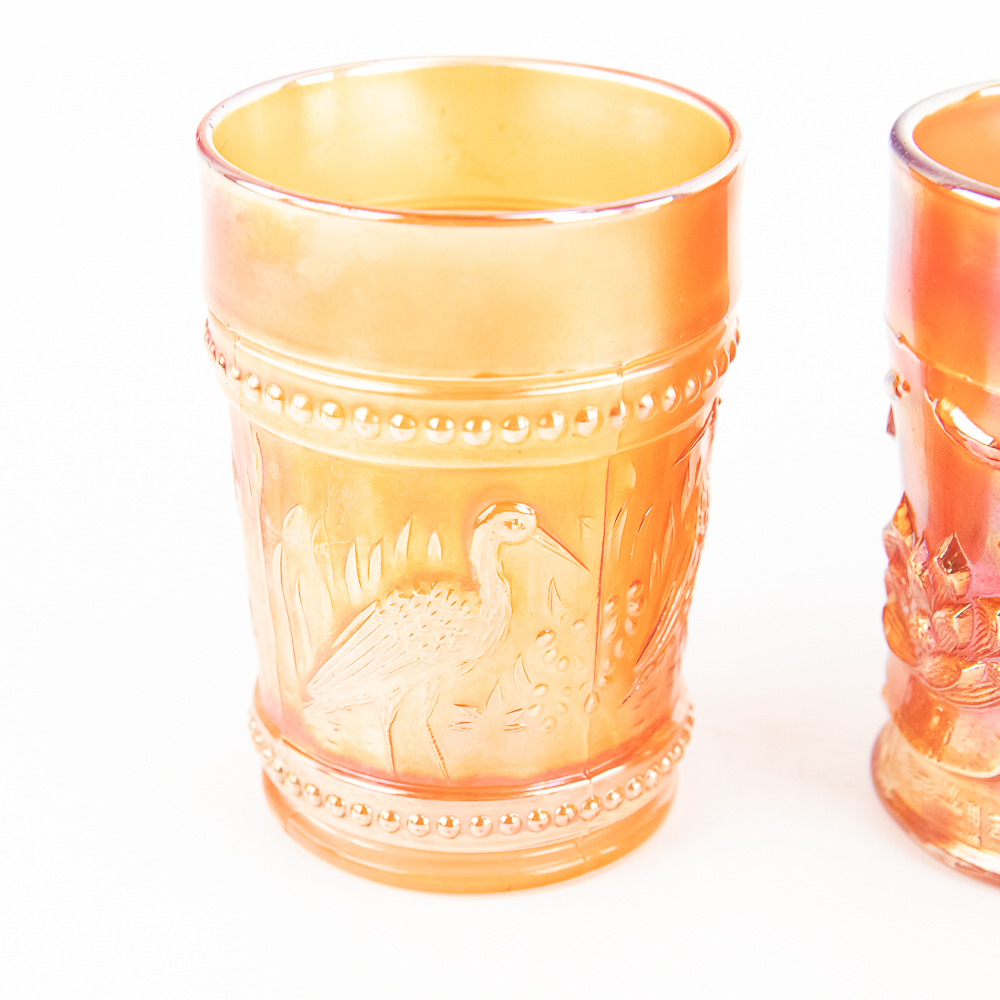 Carnival Glass: Tumblers 5-Pc Lot