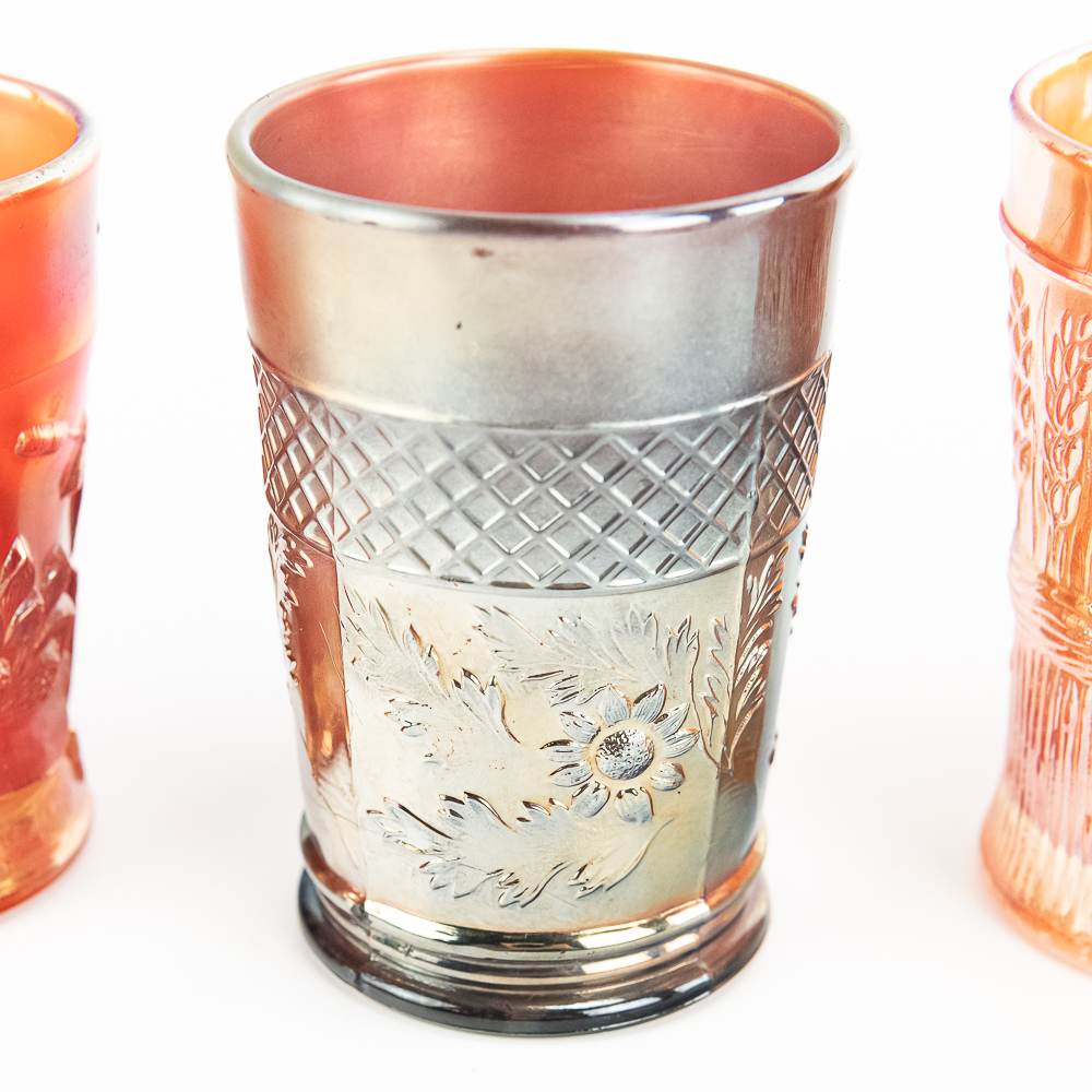 Carnival Glass: Tumblers 5-Pc Lot
