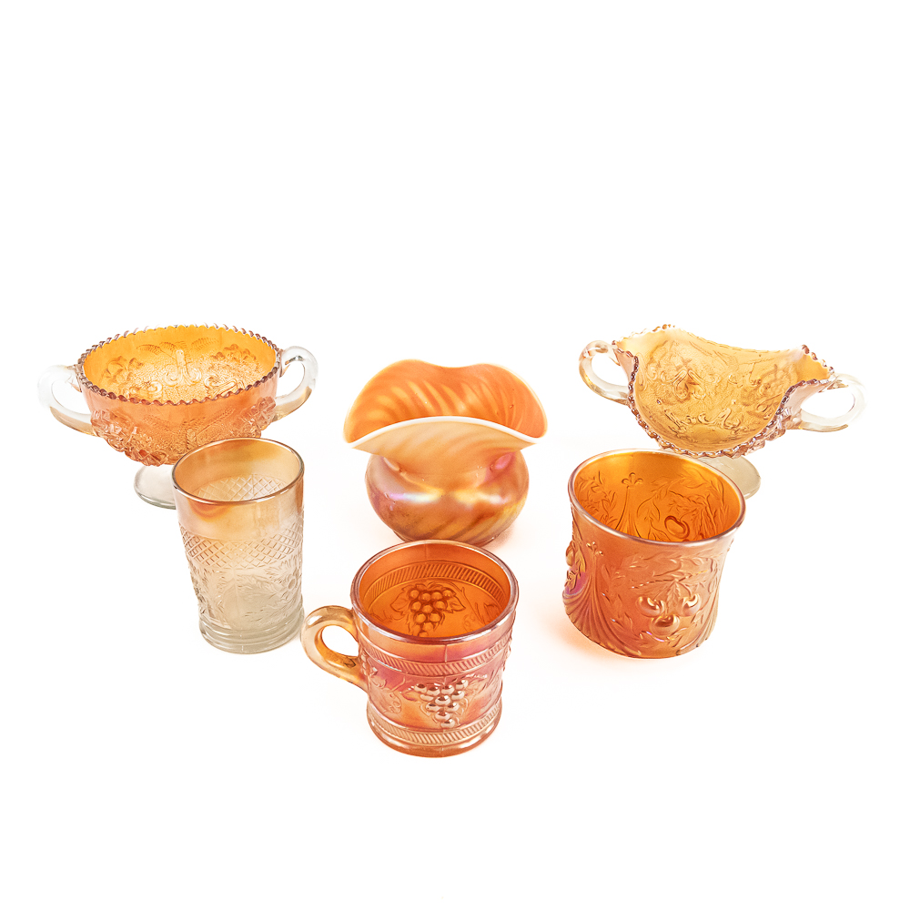 Carnival Glass Dugan & Diamond: 6-Pc Lot