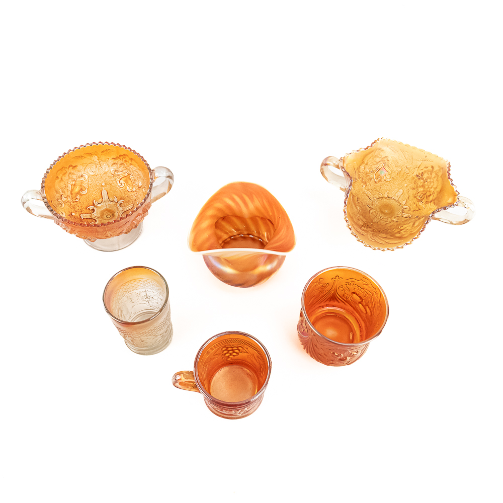 Carnival Glass Dugan & Diamond: 6-Pc Lot
