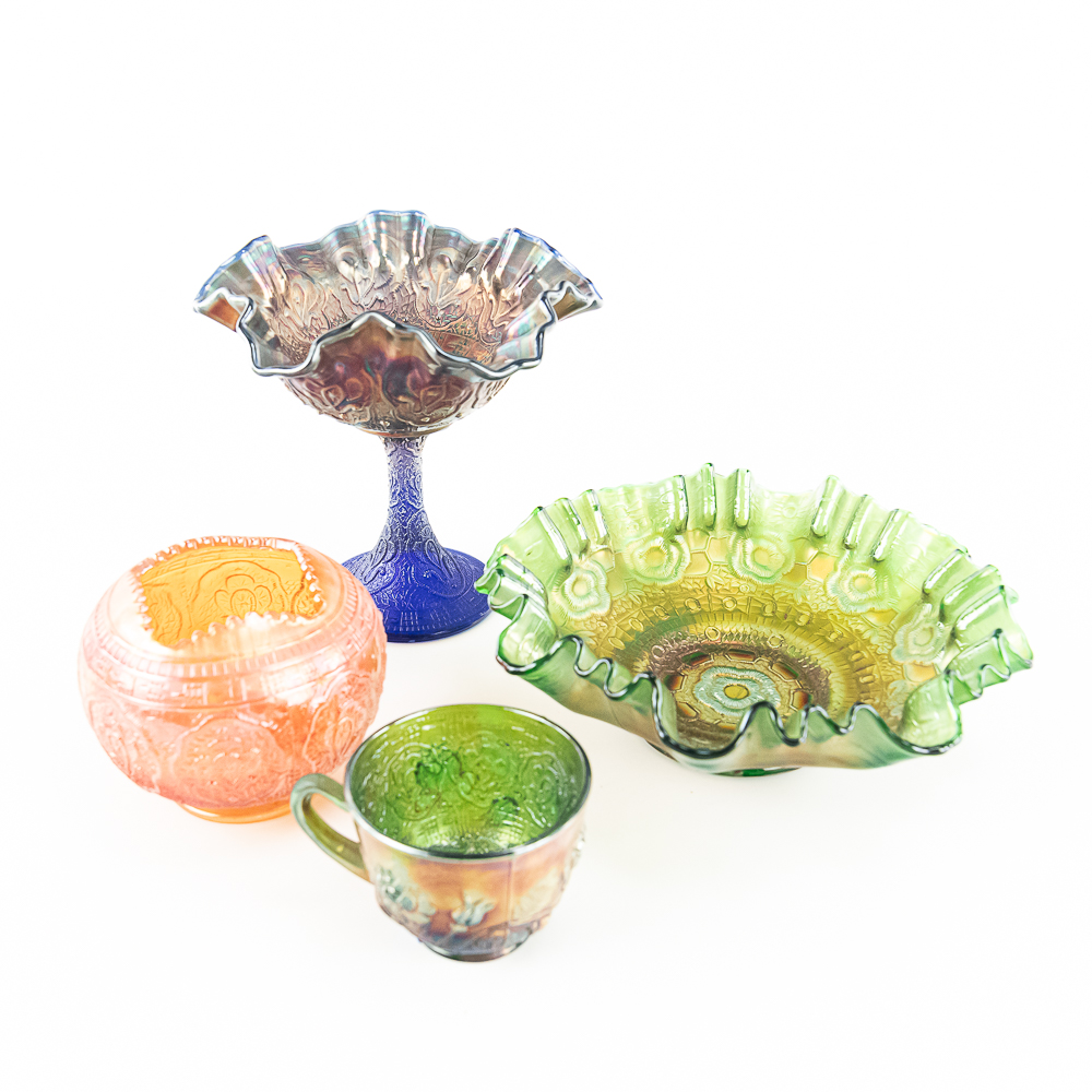 Carnival Glass Fenton: 4-Pc Lot