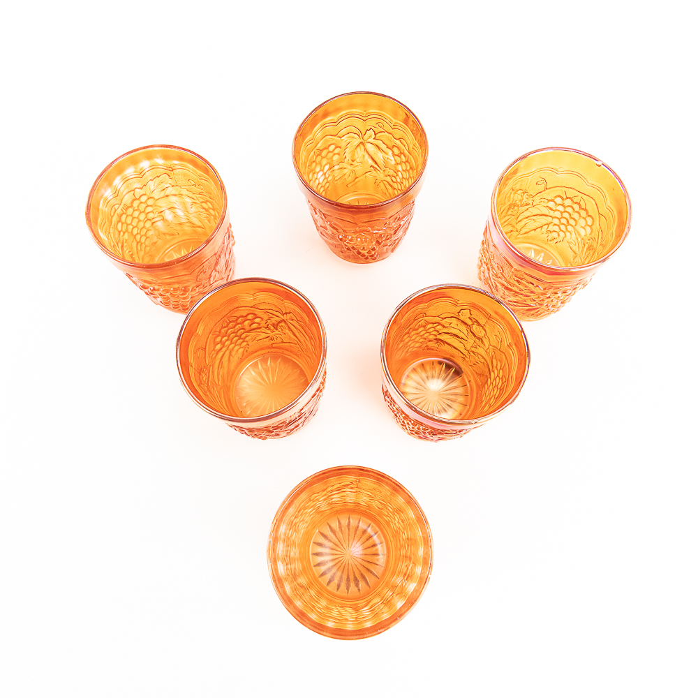 Carnival Glass: Imperial Tumblers 6-Pc