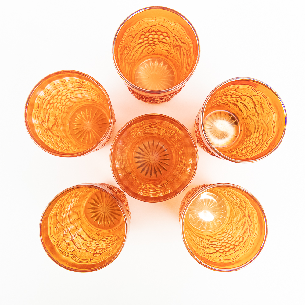 Carnival Glass: Imperial Tumblers 6-Pc