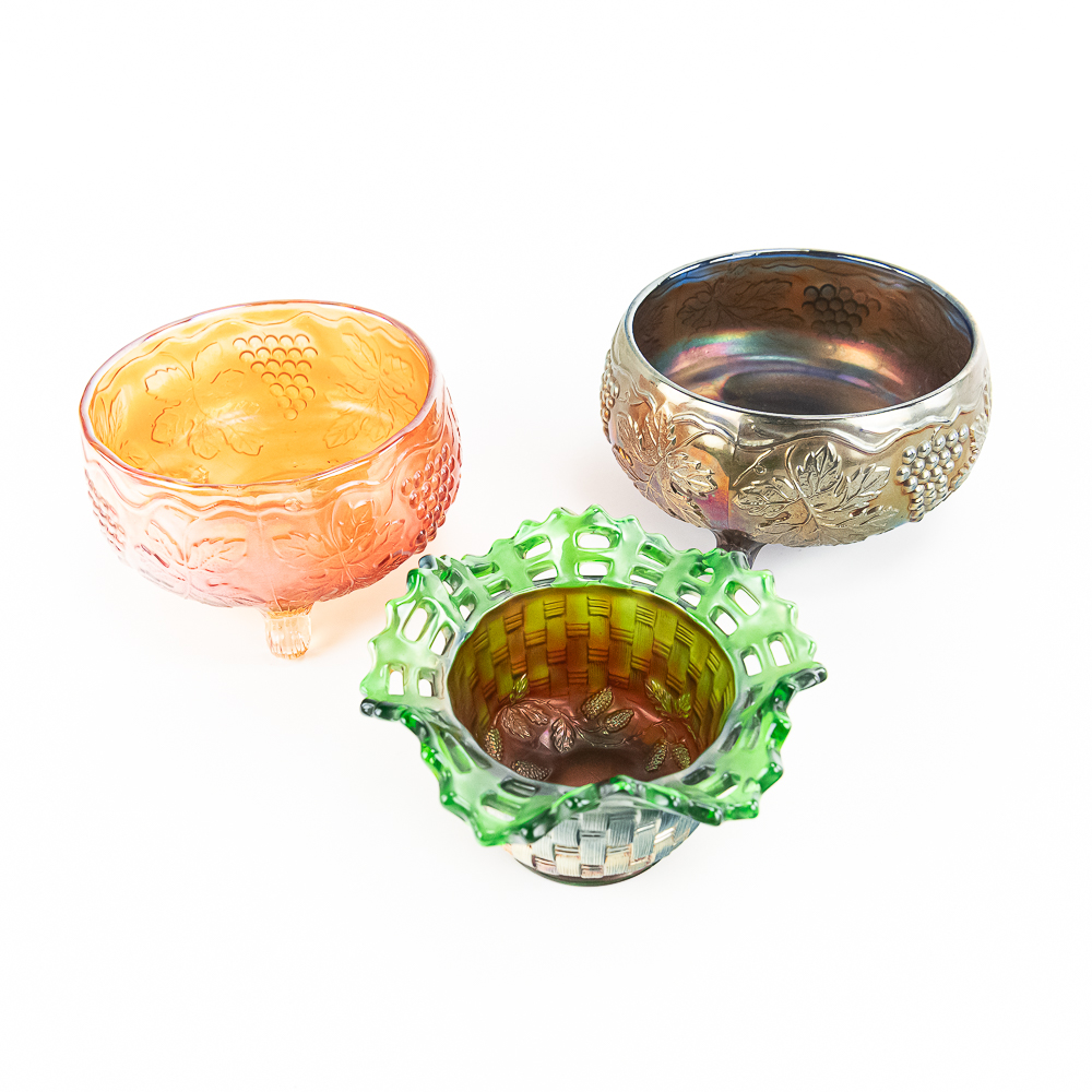 Carnival Glass: Fenton 3-Pc Lot