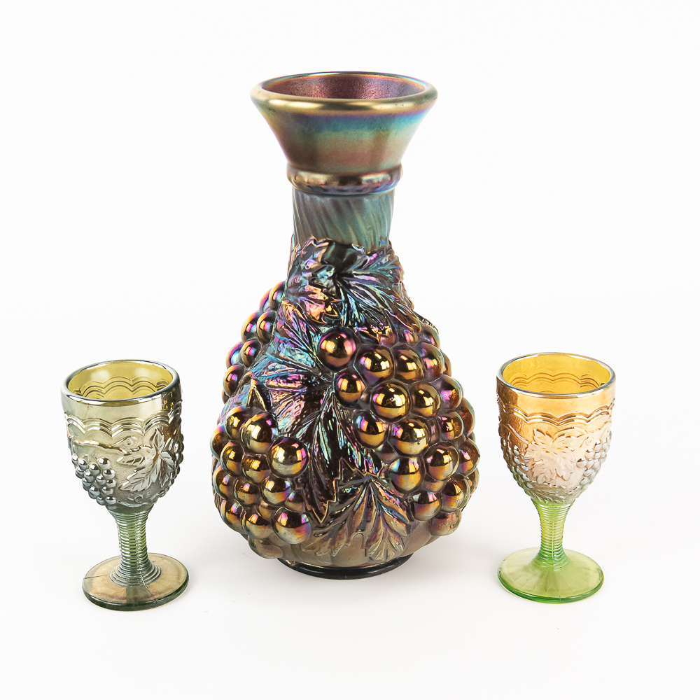 Carnival Glass: Imperial Grape 8pc Lot