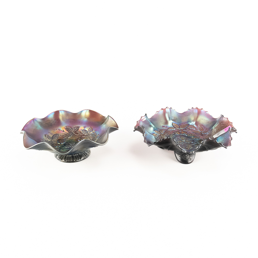 Carnival N'wood Glass Three Fruits Medallion: 2-Pc