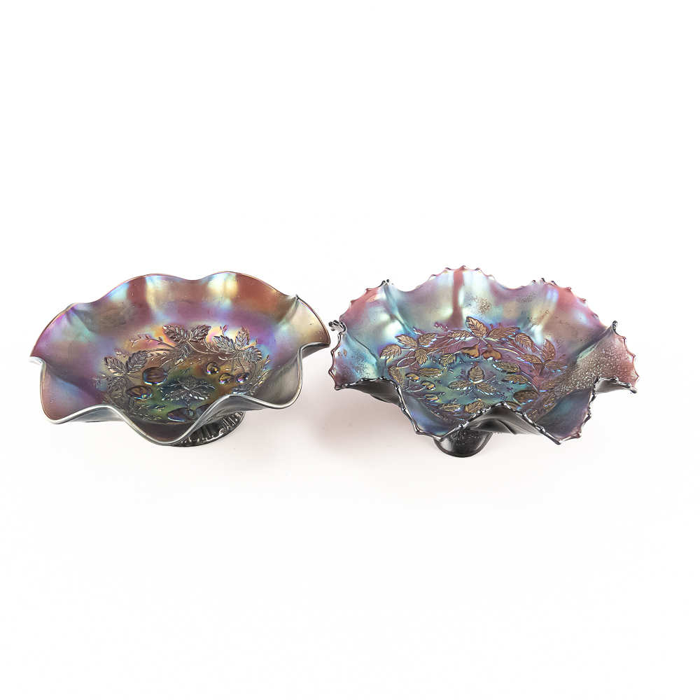 Carnival N'wood Glass Three Fruits Medallion: 2-Pc