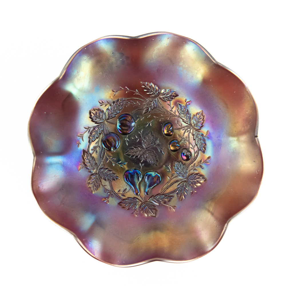 Carnival N'wood Glass Three Fruits Medallion: 2-Pc