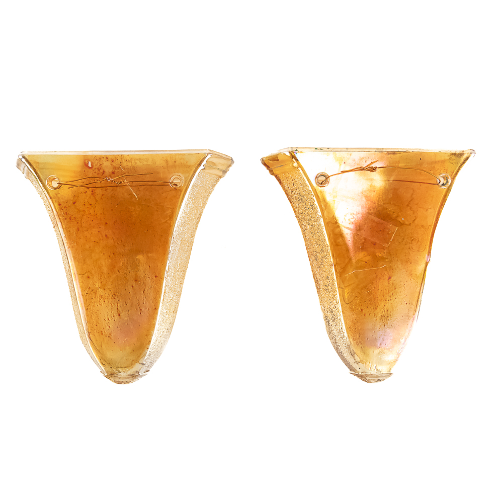Carnival Glass: Wall Pockets 2-Pc Lot