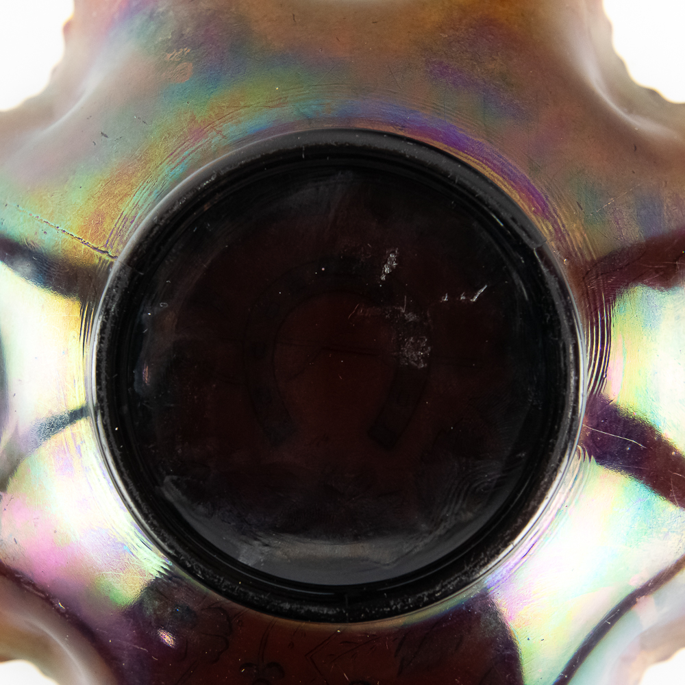 Carnival Glass: Northwood Good Luck Ruffled Bowl