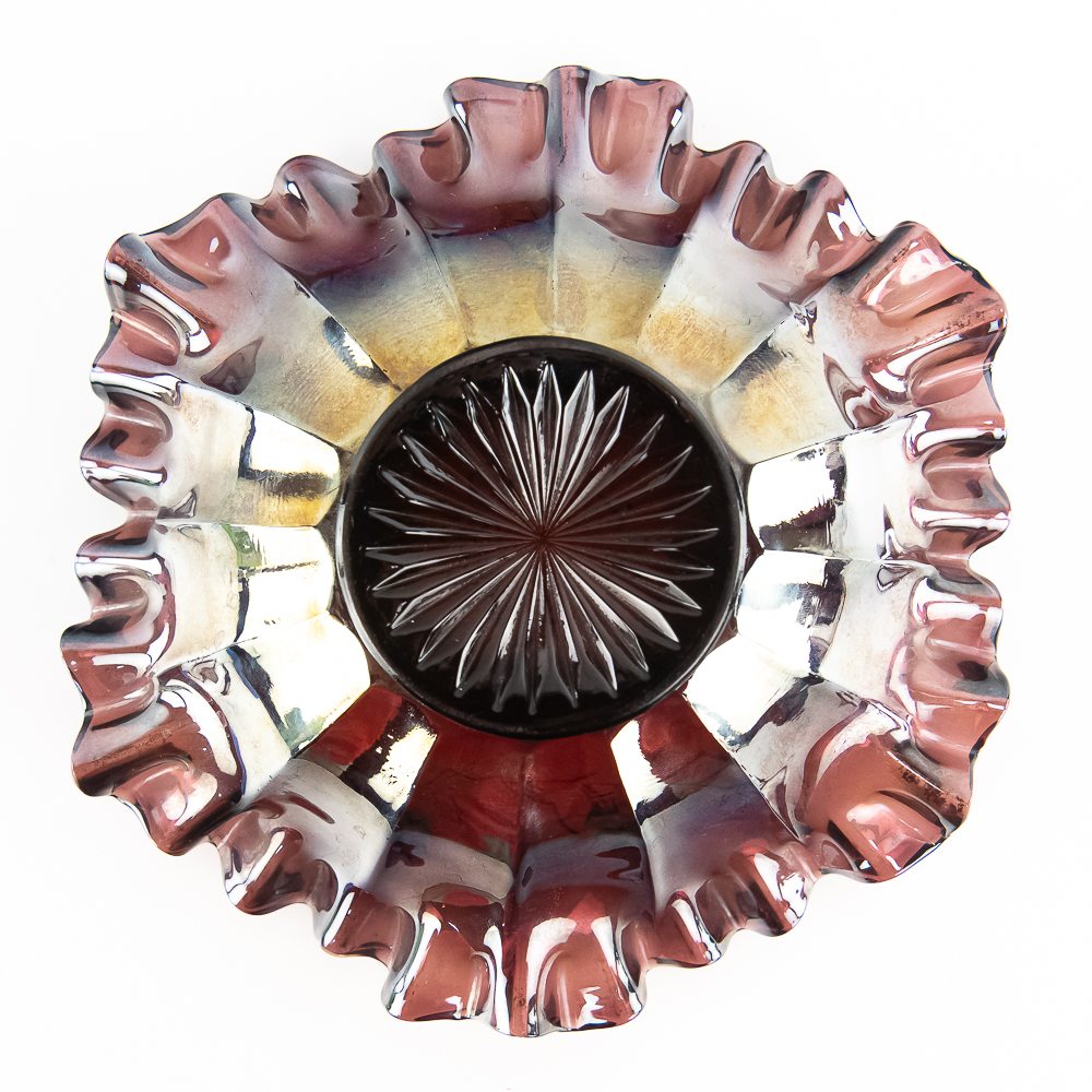 Carnival Glass: Millersburg Holly Sprig Bowl