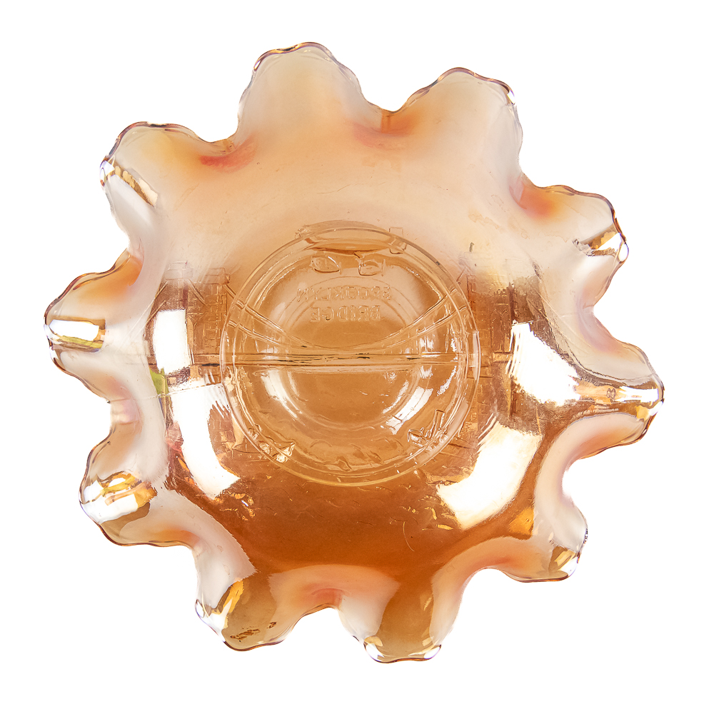 Carnival Glass Diamond Brooklyn Bridge Bowl