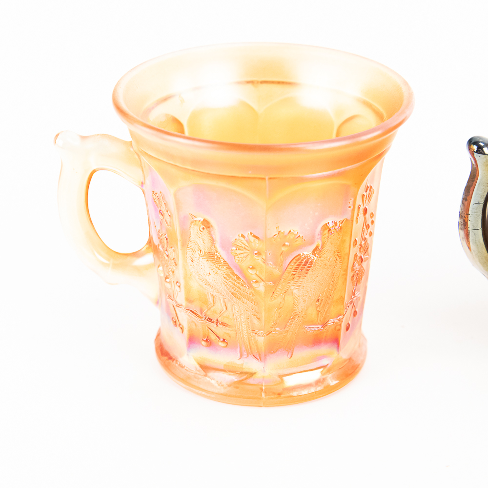Carnival Glass: N'wood Bird Mugs 3-Pc